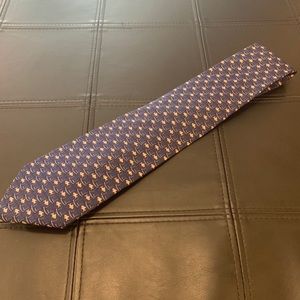 Lands’ End Blue and Pink Goldfish Silk Tie